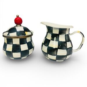 MacKenzie-Childs Courtly Check Creamer and Sugar Bowl Set